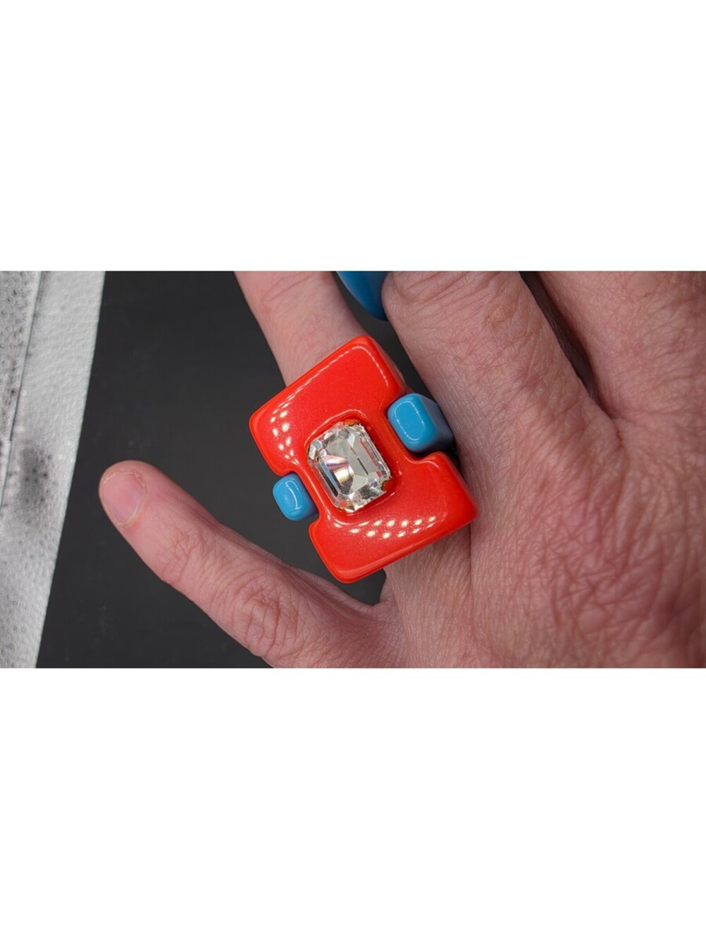 Bold Color Block Adjustable Rings Size 7 - Picture 4 of 9